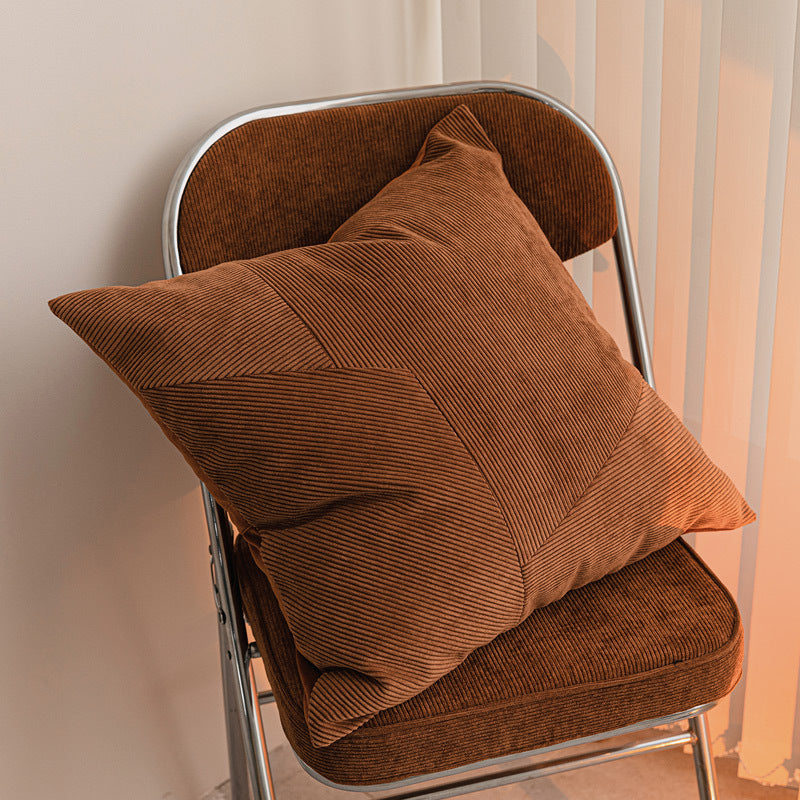 KTX-865555 Modern Minimalist Reddish Brown Pillowcases with Optional Core - 50X50cm