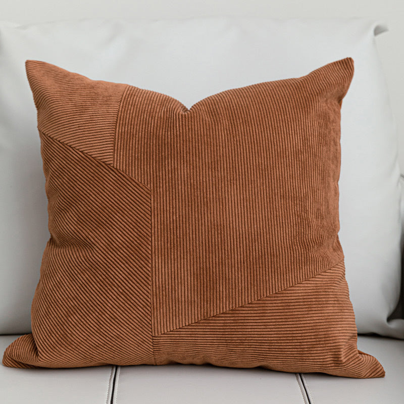 KTX-865555 Modern Minimalist Reddish Brown Pillowcases with Optional Core - 50X50cm