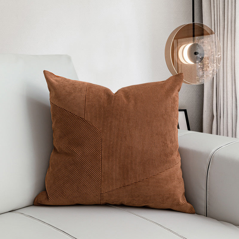 KTX-865555 Modern Minimalist Reddish Brown Pillowcases with Optional Core - 50X50cm