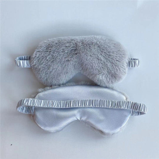 KTX-865747 Soft Imitation Rabbit Hair Plush Eye Mask for Comfortable Sleep and Relaxation