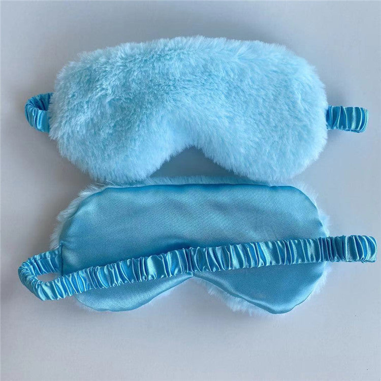 KTX-865747 Soft Imitation Rabbit Hair Plush Eye Mask for Comfortable Sleep and Relaxation