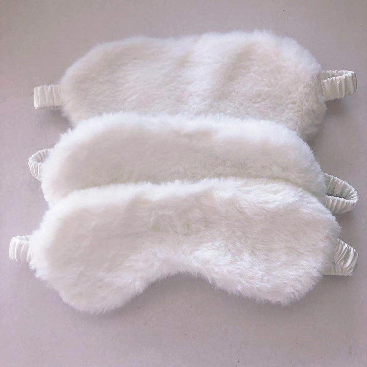 KTX-865747 Soft Imitation Rabbit Hair Plush Eye Mask for Comfortable Sleep and Relaxation