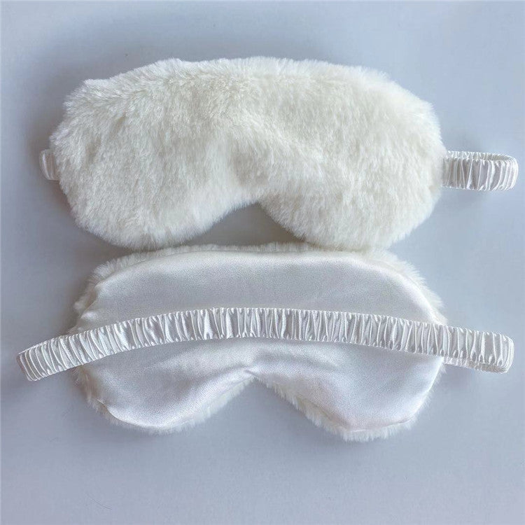 KTX-865747 Soft Imitation Rabbit Hair Plush Eye Mask for Comfortable Sleep and Relaxation