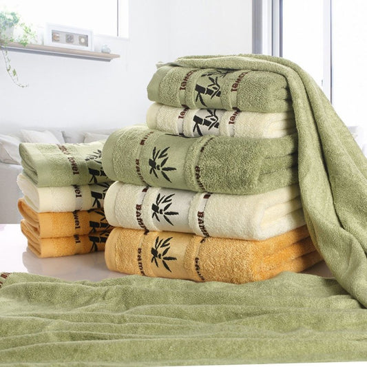 KTX-866003 Bamboo Charcoal Fiber Bath Towel Set - Soft, Quick-Drying, Water-Absorbent, Lint-Free, No Fading, Safe and Comfortable