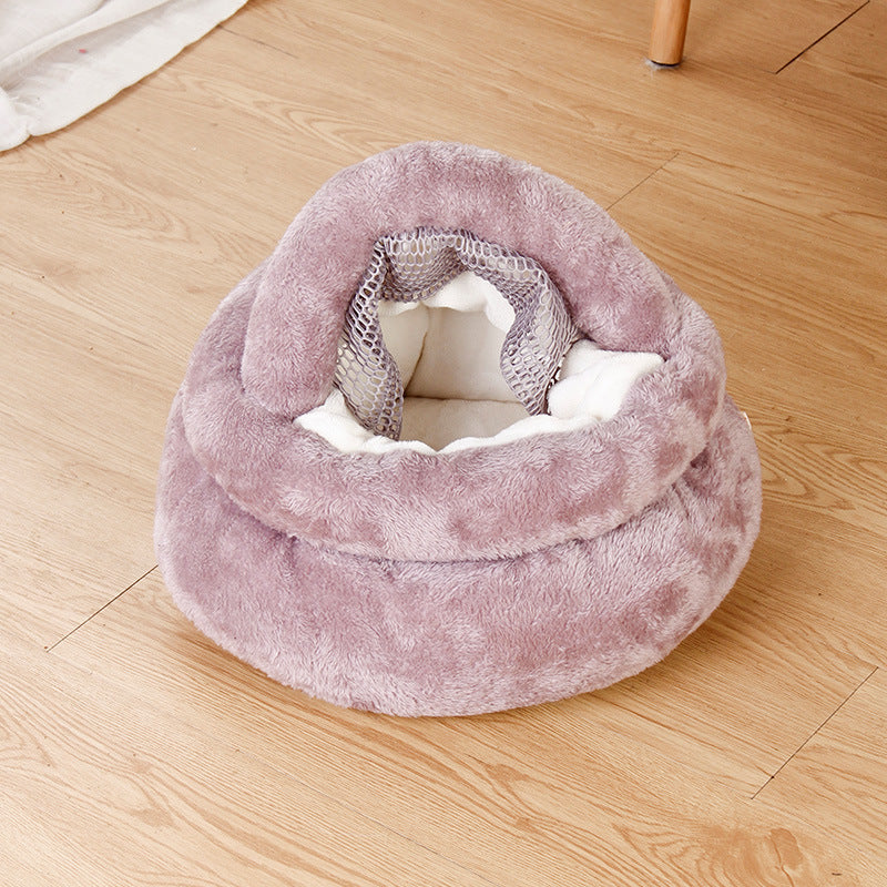 KTX-866707 Winter Soft Plush Guinea Pig Nest with Warm Breathable Cushion