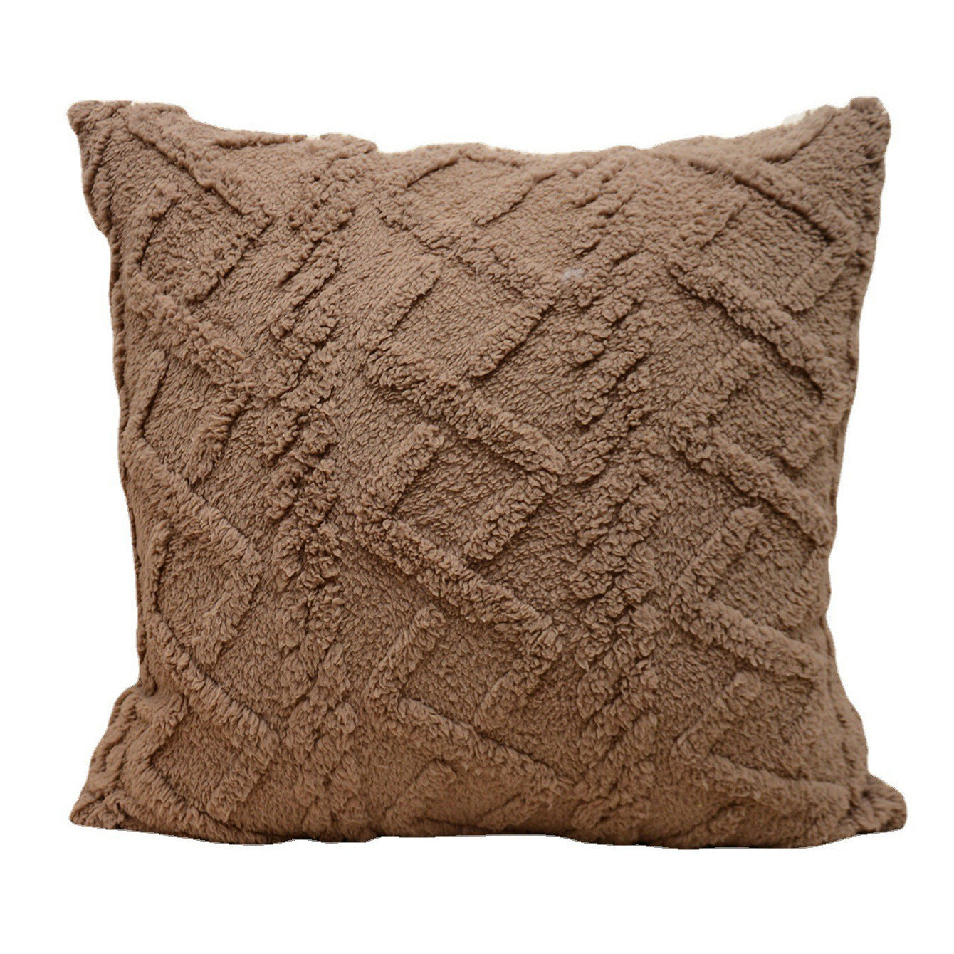 KTX-867475 Plush Jacquard Cut Flower Pillow Cover - Solid Color & Geometric Patterns