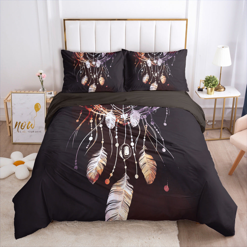 KTX-868051 Indian Dream Catcher Geometric Pattern Quilt Cover and Pillowcase Bedding Set