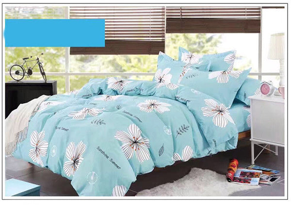 KTX-868499 Pastoral Green Plant Flowers Single Bed Sheet Duvet Cover, 120x150cm, Acetate Fiber