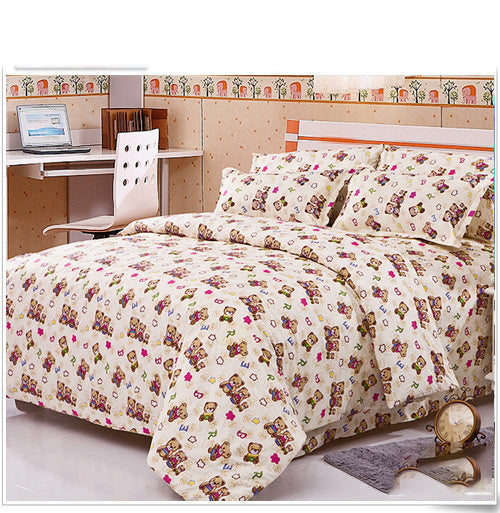 KTX-868499 Pastoral Green Plant Flowers Single Bed Sheet Duvet Cover, 120x150cm, Acetate Fiber