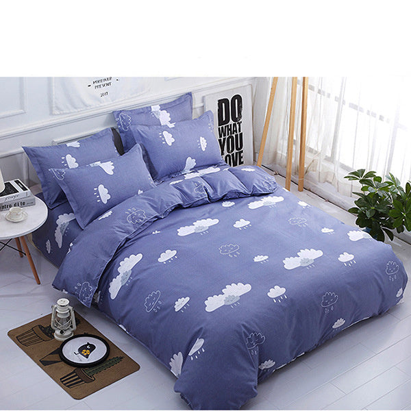KTX-868499 Pastoral Green Plant Flowers Single Bed Sheet Duvet Cover, 120x150cm, Acetate Fiber