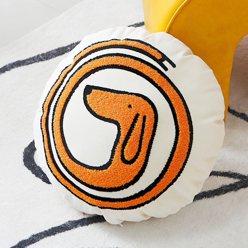 KTX-868627 Modern Minimalist Lion Pillow Cover - Animal Head Design, 45 x 45 cm, Available in Yellow, White, and Slender Dog Styles