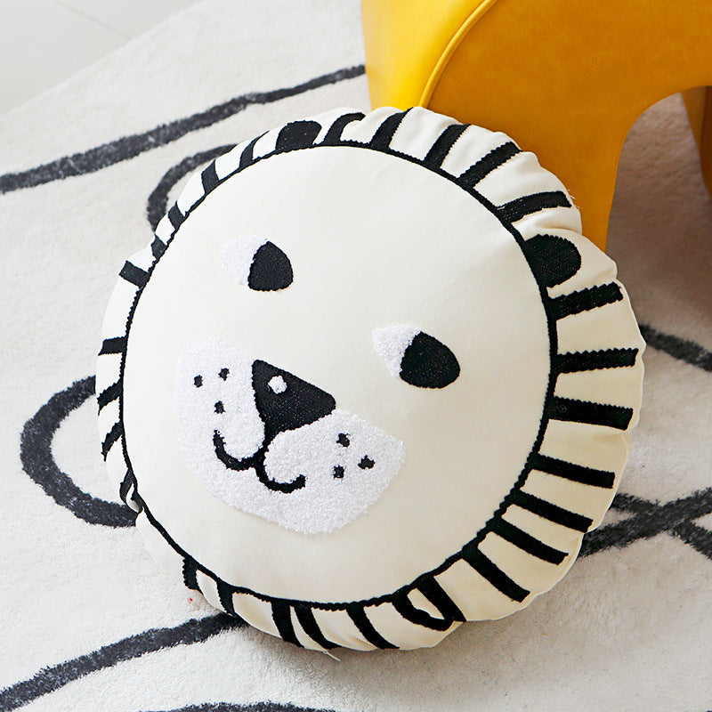 KTX-868627 Modern Minimalist Lion Pillow Cover - Animal Head Design, 45 x 45 cm, Available in Yellow, White, and Slender Dog Styles