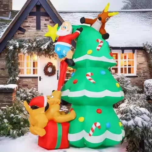 KTX-869331 7.3ft Waterproof Christmas Inflatable Santa Claus Outdoor Decoration