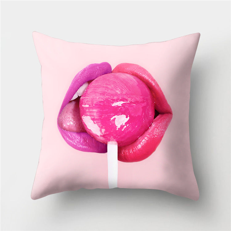 KTX-869779 Peach Velvet Cartoon High-Heeled Pineapple Pillowcase Cover