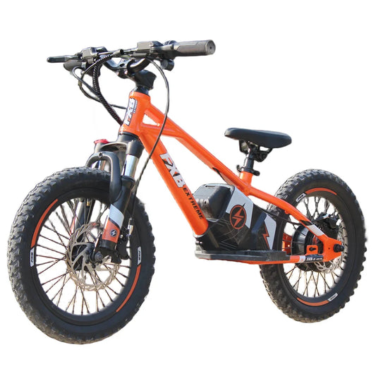 KTX-870291 16-Inch Electric Balance Bike with 350W Motor, Hydraulic Suspension, and 3-Speed Transmission for Ages 5-8