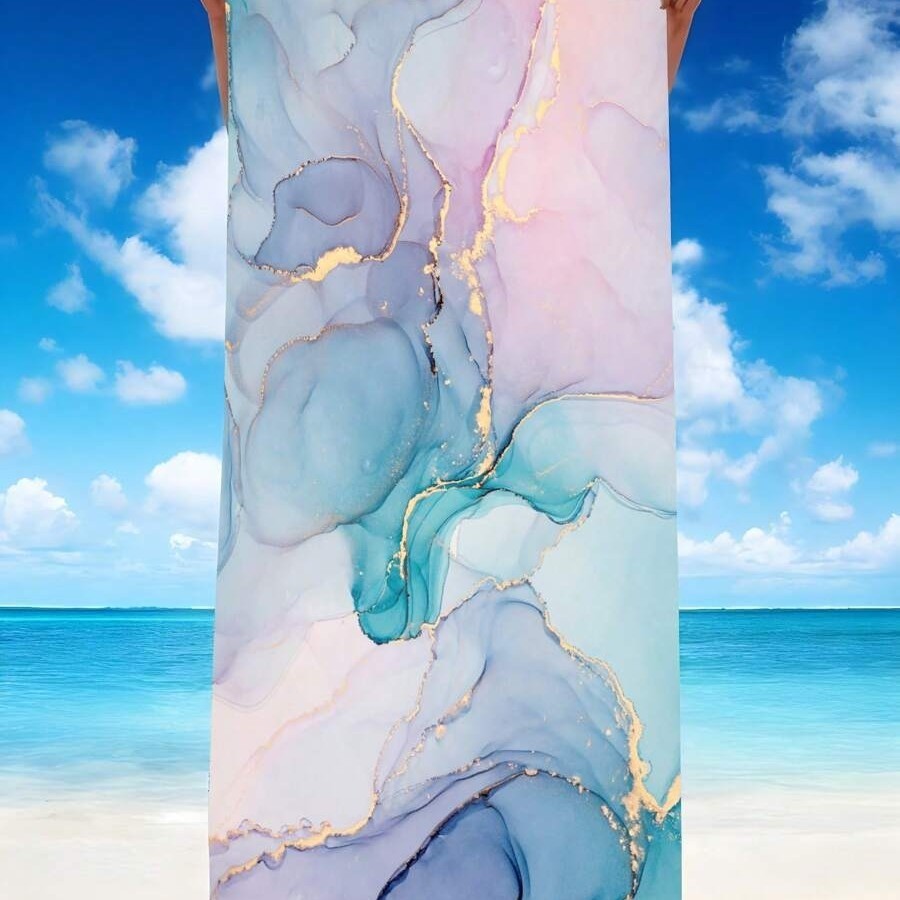 KTX-870291 Quick-Drying Microfiber Beach Towel for Comfort and Style