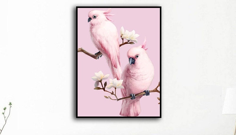 KTX-871123 Diamond Painting - Round Parrot Design, Frameless Resin Art for Living Room or Bedroom Decor, 30x40 cm