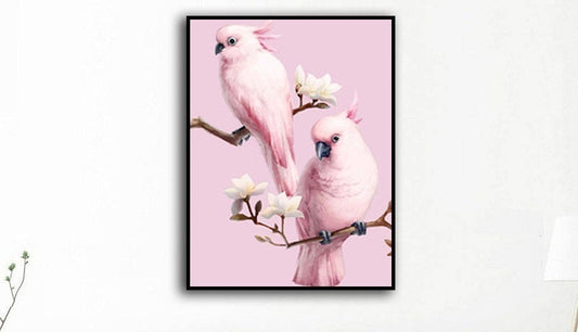 KTX-871123 Diamond Painting - Round Parrot Design, Frameless Resin Art for Living Room or Bedroom Decor, 30x40 cm