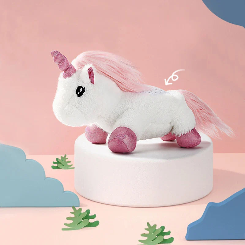 KTX-873427 Unicorn Pillow with Light, Music & Projection - Plush Toy for Kids and Babies