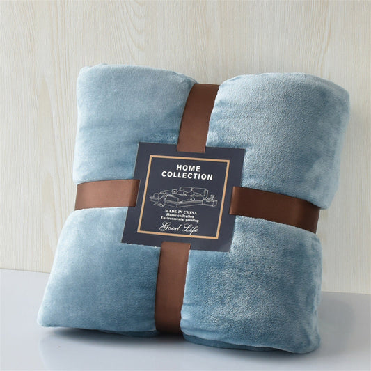 KTX-873491 Cozy Solid Color Flannel Blanket for Comfort and Warmth