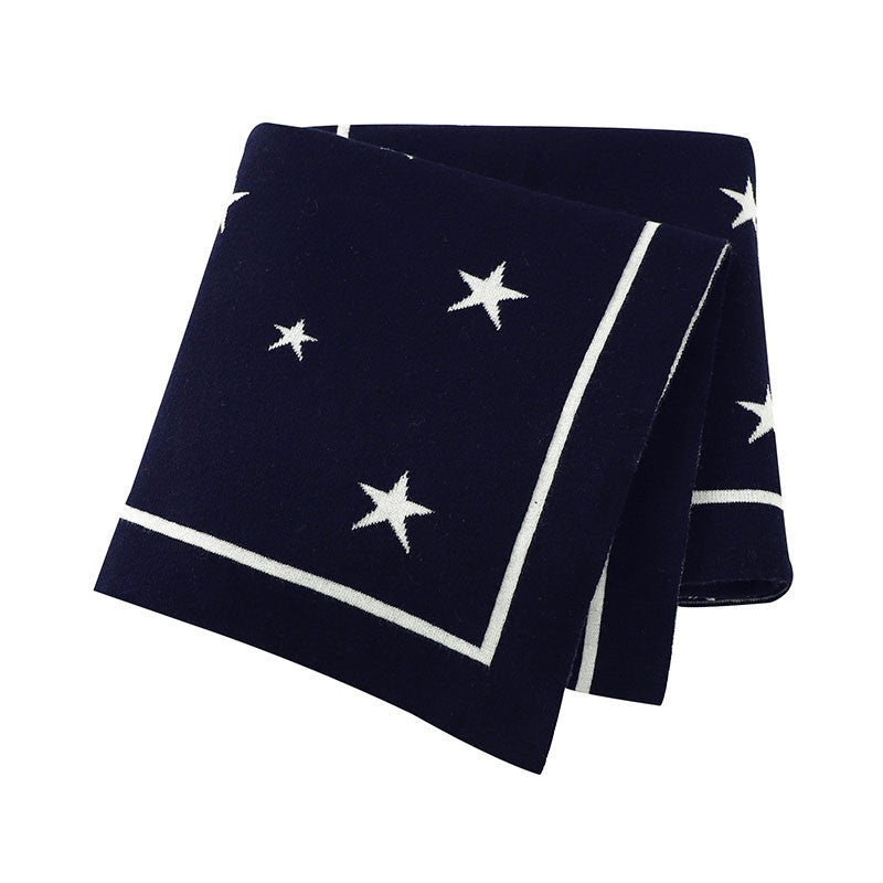 KTX-874323 Five-Pointed Star Cotton Baby Stroller Blanket in Various Colors