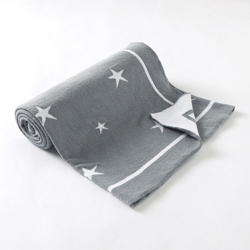 KTX-874323 Five-Pointed Star Cotton Baby Stroller Blanket in Various Colors