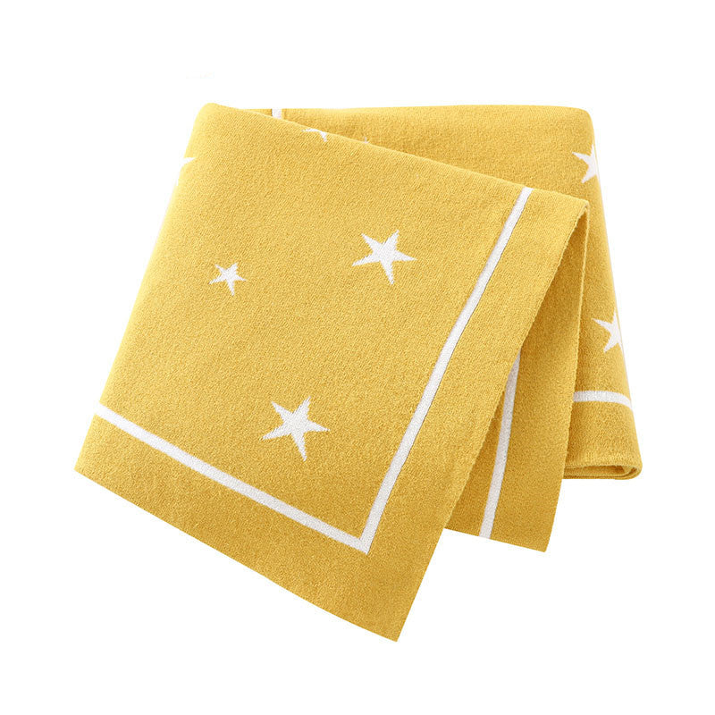 KTX-874323 Five-Pointed Star Cotton Baby Stroller Blanket in Various Colors
