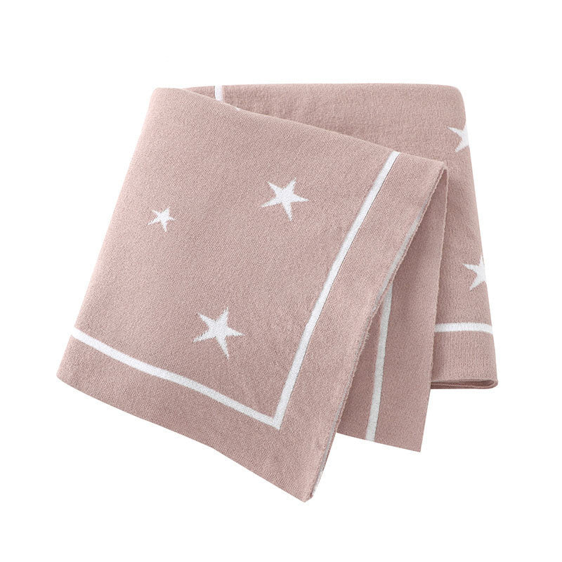 KTX-874323 Five-Pointed Star Cotton Baby Stroller Blanket in Various Colors