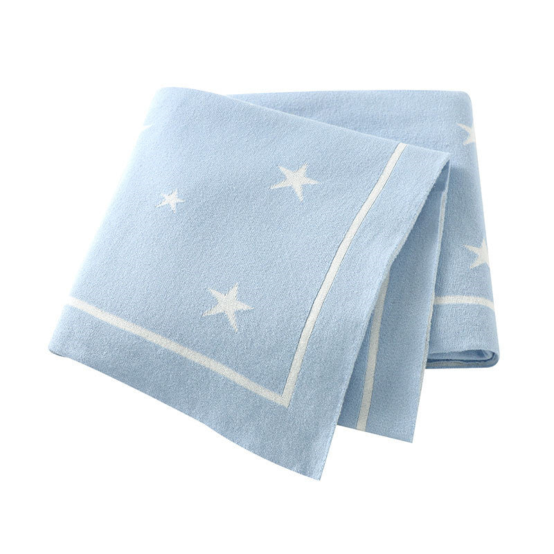 KTX-874323 Five-Pointed Star Cotton Baby Stroller Blanket in Various Colors