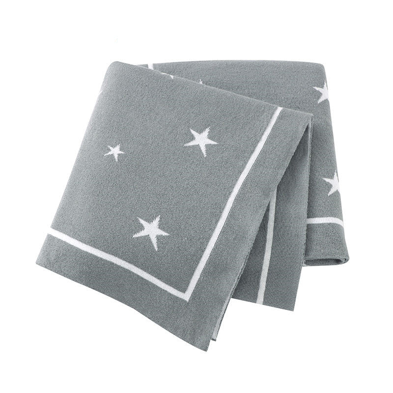 KTX-874323 Five-Pointed Star Cotton Baby Stroller Blanket in Various Colors