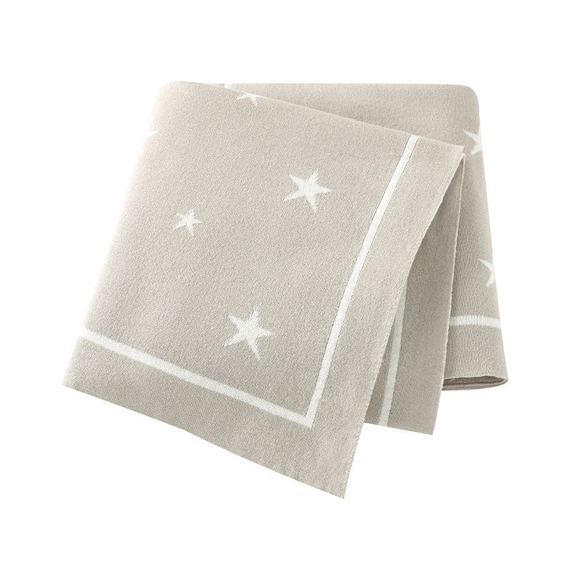 KTX-874323 Five-Pointed Star Cotton Baby Stroller Blanket in Various Colors