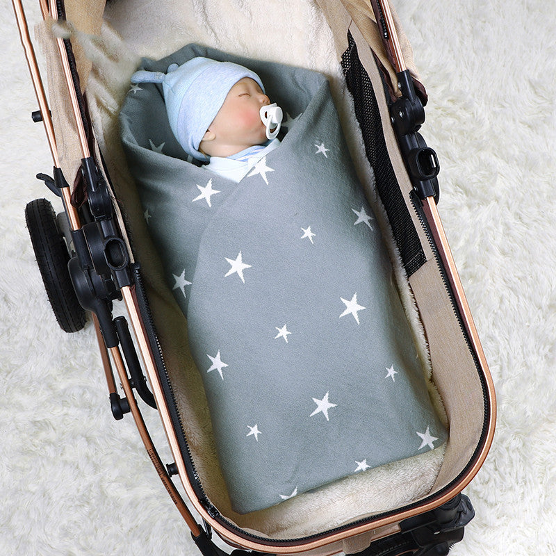 KTX-874323 Five-Pointed Star Cotton Baby Stroller Blanket in Various Colors