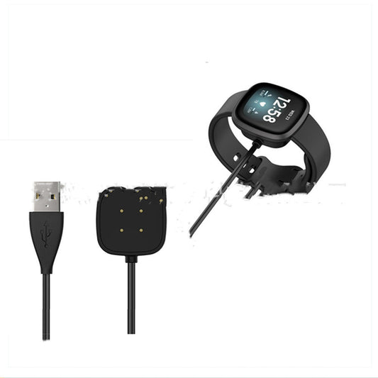 KTX-874387 Fitbit Versa 3/Sense Smartwatch Magnetic Charger USB Data Cable - 100cm, Black