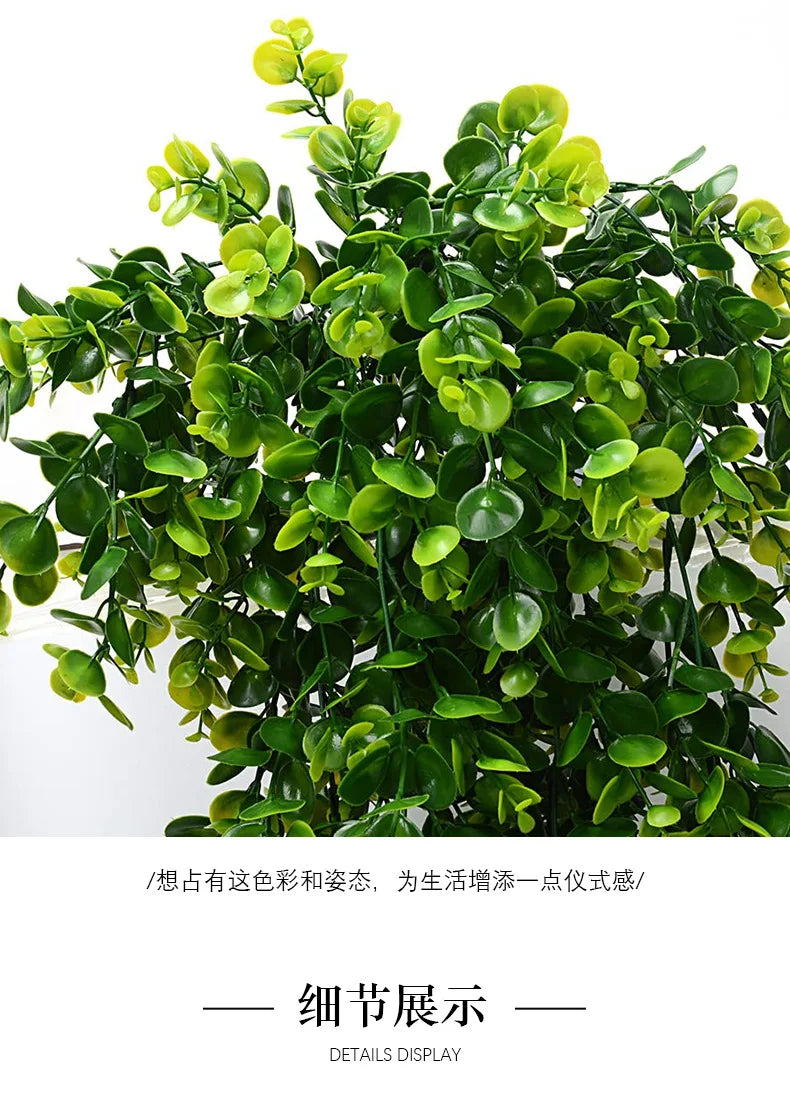 KTX-874835 Hanging Artificial Green Flowers for Indoor/Outdoor Wall Decor and Shelf Display
