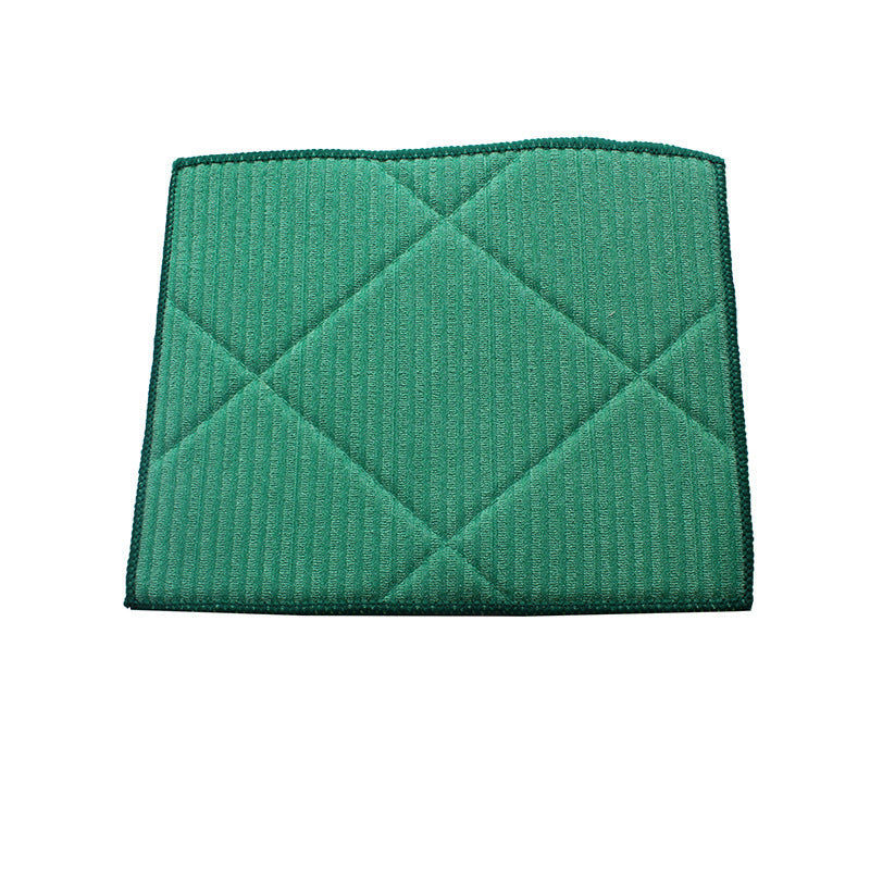 KTX-874899 Superfine Fiber Glass Cleaning Cloth - Absorbent, Check Pattern, Green, 50x40cm & 20x25cm