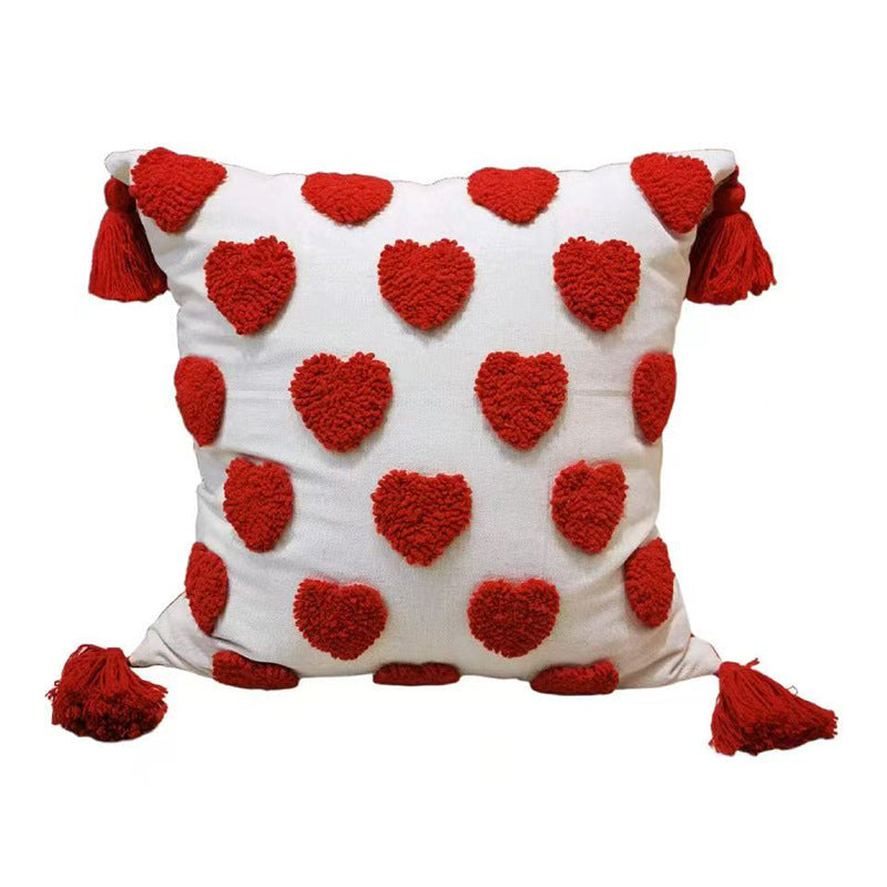 KTX-875155 Colorful Cartoon Style Tufted Small Flower Pillow Cover, 45x45cm Chenille Yarn