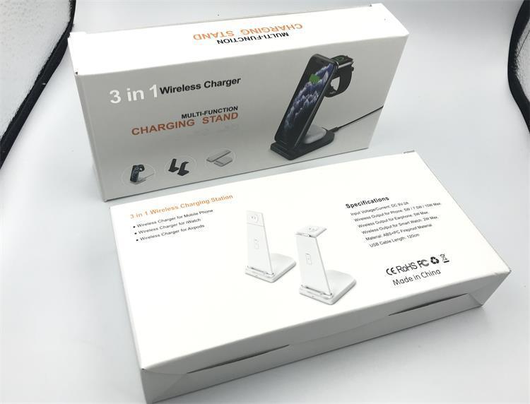 KTX-875539 3-in-1 Foldable Wireless Charger for Mobile Phones, Headphones, and Smartwatches, 10W Output, Compact Design