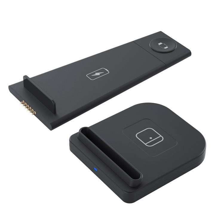 KTX-875539 3-in-1 Foldable Wireless Charger for Mobile Phones, Headphones, and Smartwatches, 10W Output, Compact Design