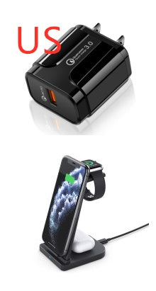 KTX-875539 3-in-1 Foldable Wireless Charger for Mobile Phones, Headphones, and Smartwatches, 10W Output, Compact Design