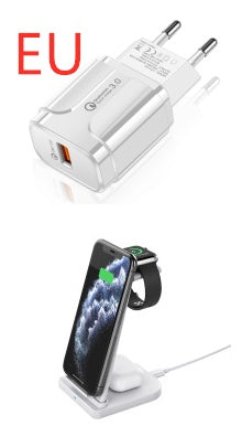 KTX-875539 3-in-1 Foldable Wireless Charger for Mobile Phones, Headphones, and Smartwatches, 10W Output, Compact Design