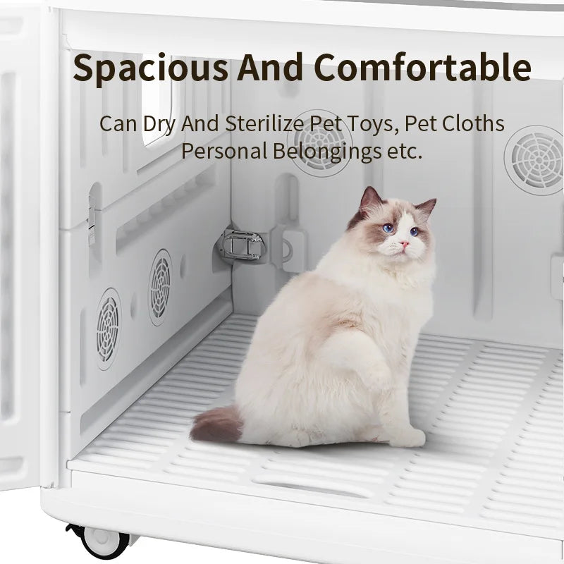 KTX-875731 Foldable 100L Adjustable Temperature and Time Dog Grooming Dryer Box for Pets