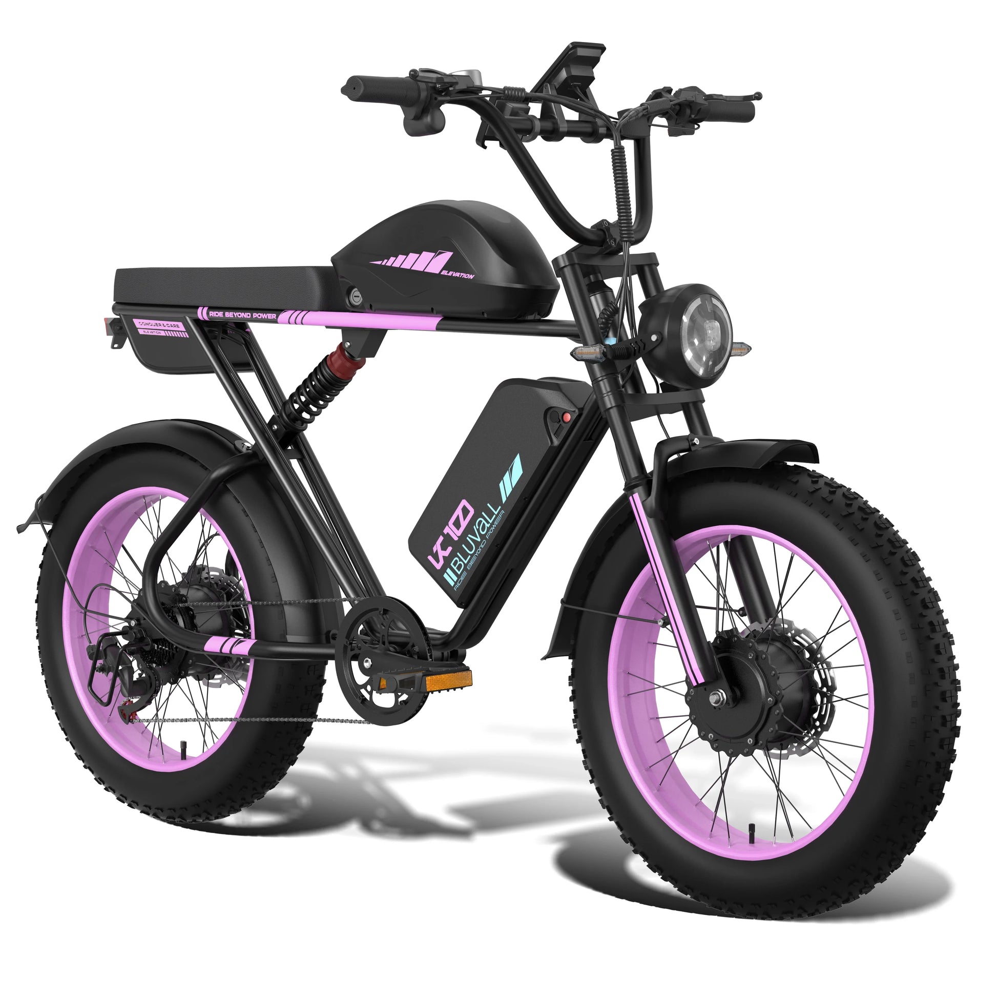 KTX-876179 52V 2000W Electric Fat Tire Bike Dual Battery 7-Speed Mountain Hybrid with Hydraulic Disc Brakes