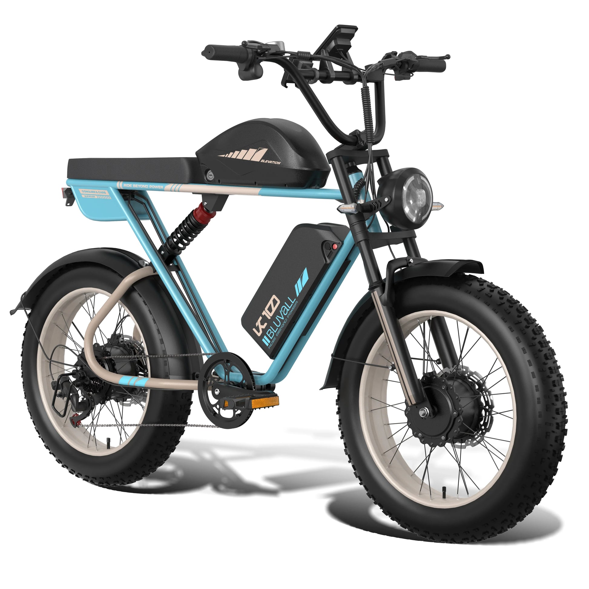 KTX-876179 52V 2000W Electric Fat Tire Bike Dual Battery 7-Speed Mountain Hybrid with Hydraulic Disc Brakes