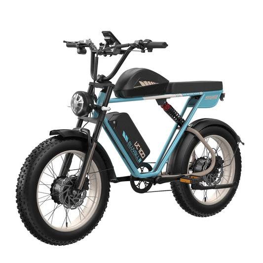 KTX-876179 52V 2000W Electric Fat Tire Bike Dual Battery 7-Speed Mountain Hybrid with Hydraulic Disc Brakes