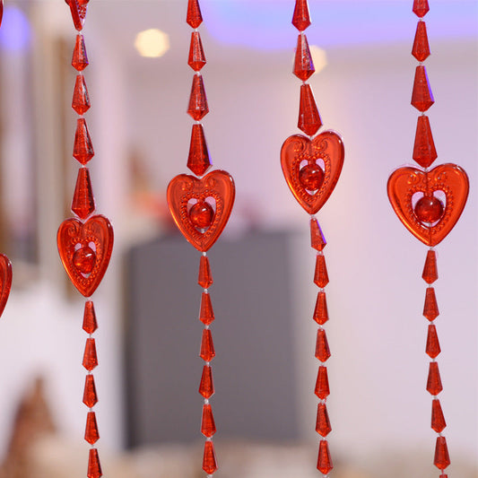 KTX-876179 Acrylic Heart-Shaped Bead Curtain for Home Decor - Versatile Sizes for Living Room, Kitchen, and More