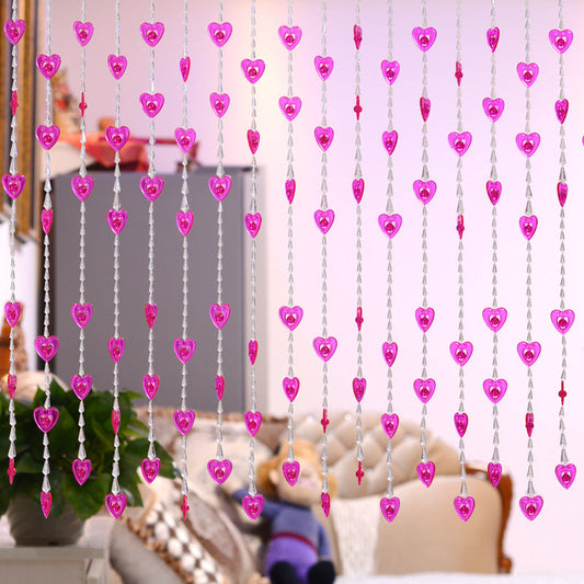 KTX-876179 Acrylic Heart-Shaped Bead Curtain for Home Decor - Versatile Sizes for Living Room, Kitchen, and More