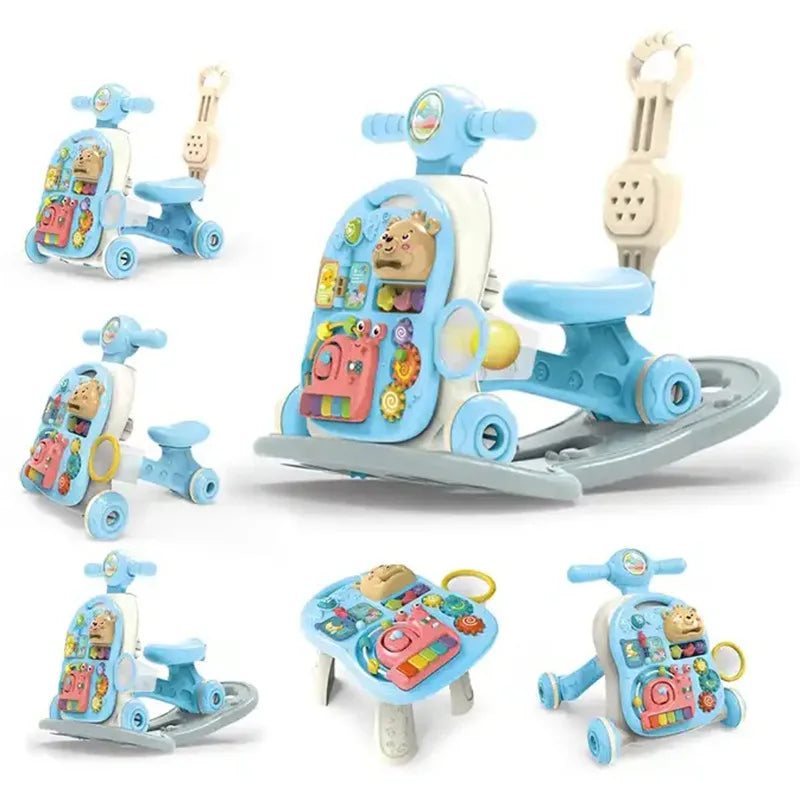 KTX-876307 6-in-1 Multifunctional Baby Rocking Car and Learning Walker for Toddlers