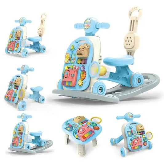KTX-876307 6-in-1 Multifunctional Baby Rocking Car and Learning Walker for Toddlers