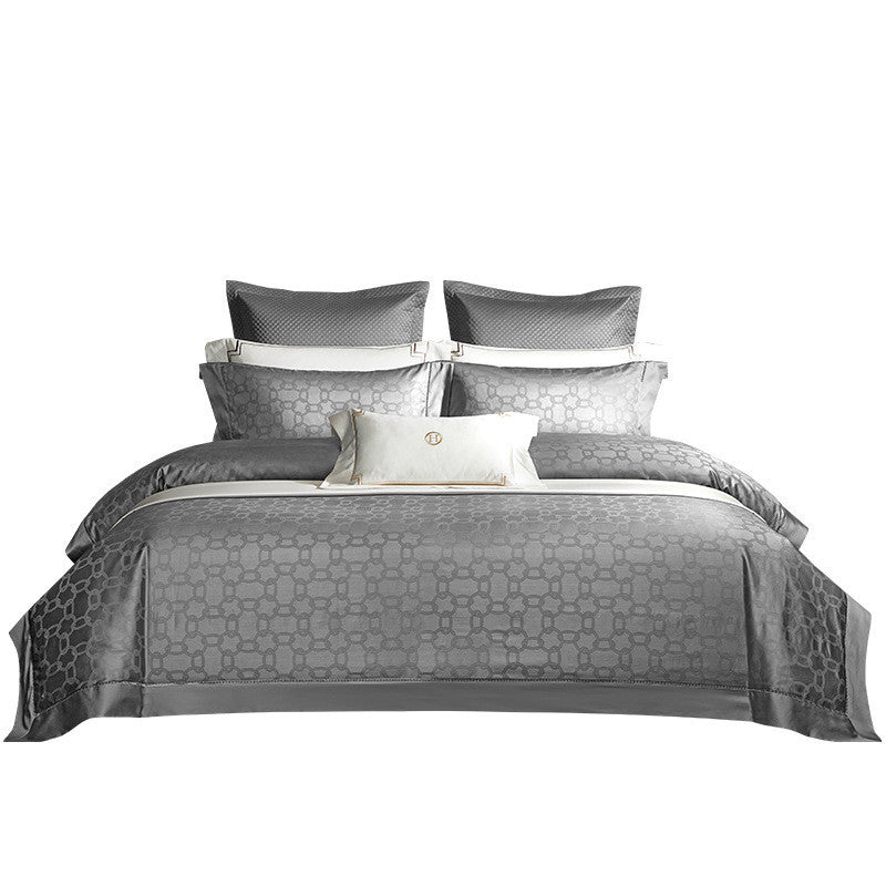 KTX-876947 Four-Piece Duvet Cover Set for 1.8m Beds - Durable Reactive Print and Dye Finish