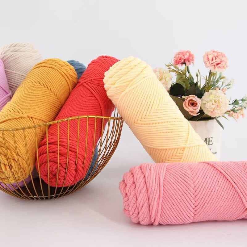 KTX-877459 Thick Cotton Knitting Yarn - 8-Strand Worsted Acrylic Fiber, Ideal for Various Craft Projects